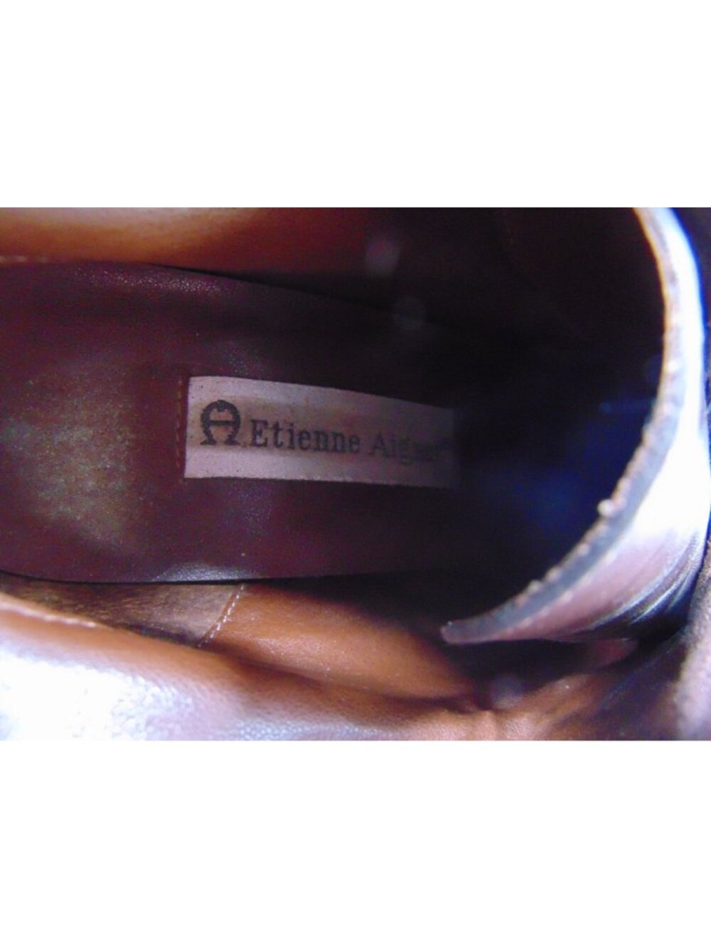 Etienne Aigner Womens Brown Pinto Ankle Booties Shoes Size 8 Chunky Heels Boots - Picture 11 of 12